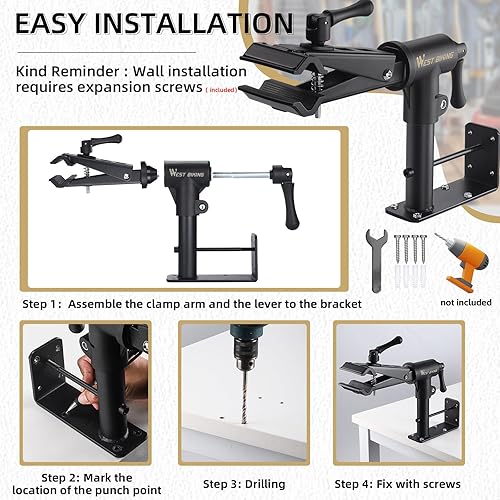 Miniatura 4 de West Biking Soporte de bicicleta para mantenimiento con abrazadera ajustable, soporte de reparación de bicicletas para un fácil mantenimiento de