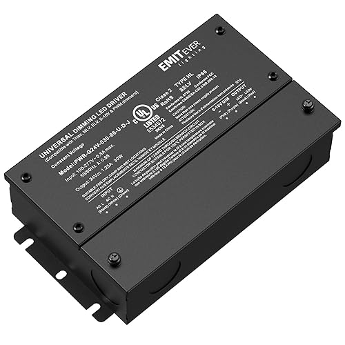 Miniatura 20 de EMITEVER Controlador LED Regulable, Transformador de 150W AC 110V-277V a DC 24V, Regulación 5-en-1: ELV/MLV/TRIAC / 0-10V / 1-10V / 10V