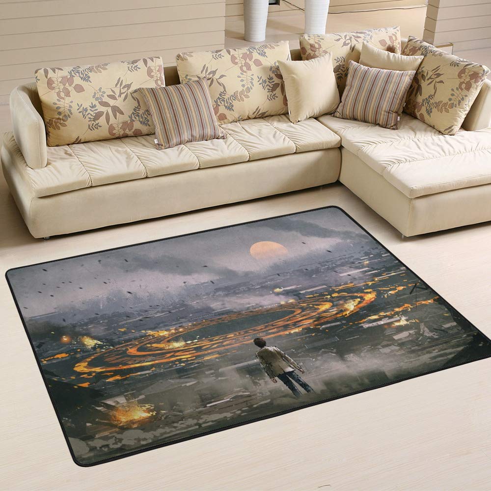 Tapis en microfibre Cheshongg grand format pour chambre 63x48 inch