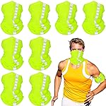 SATINIOR 8 Pcs Neck Gaiter, Reflective Cooling UV Protection Neon Bandana Breathable Face Mask for Men Women Cycling Skiing(Fluorescent Yellow,Polyester)