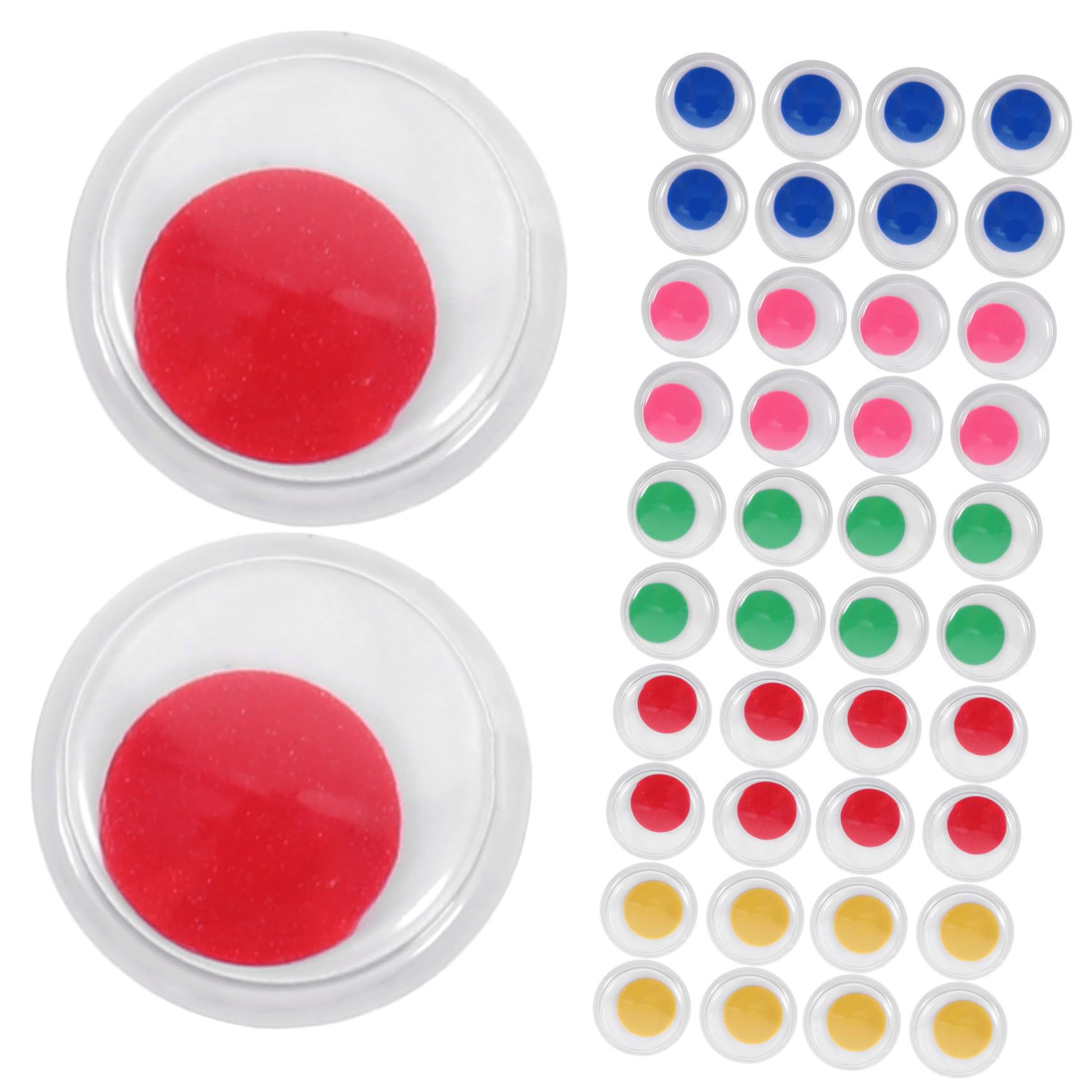 NUOBESTY 100pcs Animal Eyes Stickers Self Adhesive Wiggle Eyes for Crafts Toys DIY Dolls Decorations
