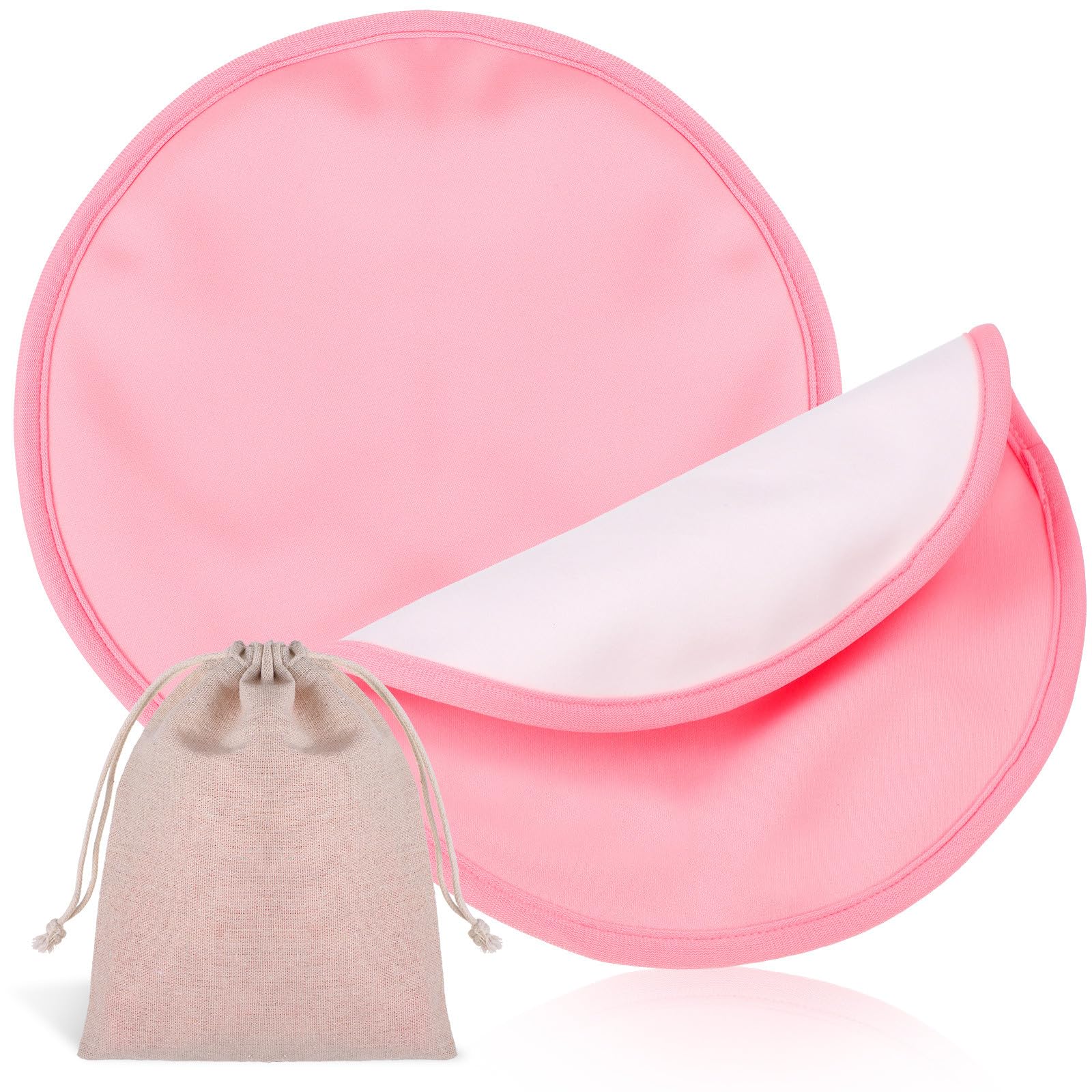 Alasum 2 Pcs Castor Oil Breast Packs with Skin-friendly Cloth Pads and Storage Bag, Reusable, Adorable and Gentle Breast Wraps for Nursing, Measuring 9.63x9.63x0.12 Inches