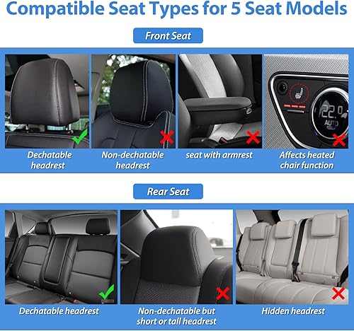 Miniatura 5 de Nilight Fundas de asiento de automóvil de ajuste personalizado 2009-2024 F150 y 2017-2024 F250 F350 F450 impermeable resistente al desgaste Juego de