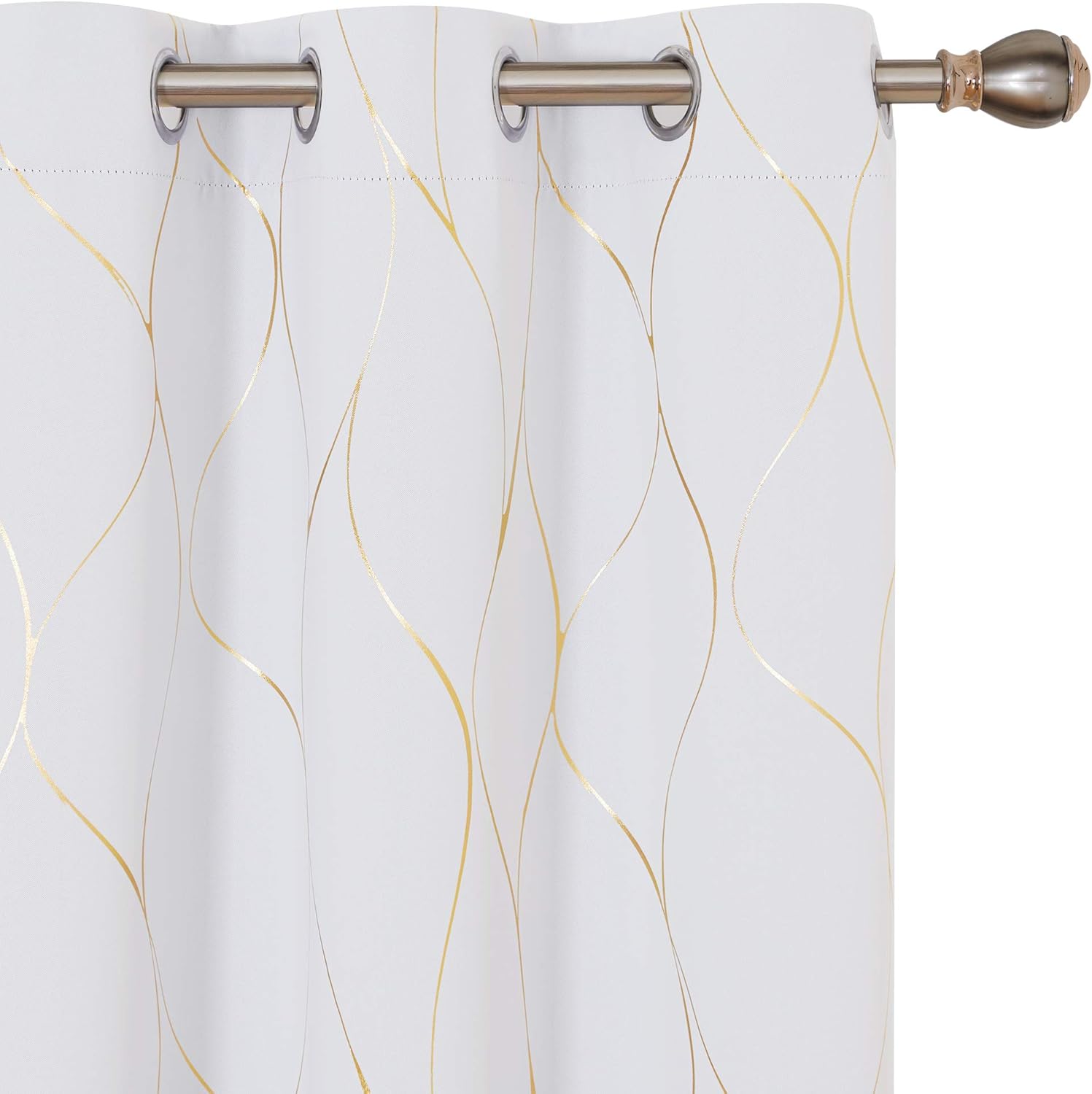 Deconovo Thermal Insulated Blackout Curtains Gold Wave