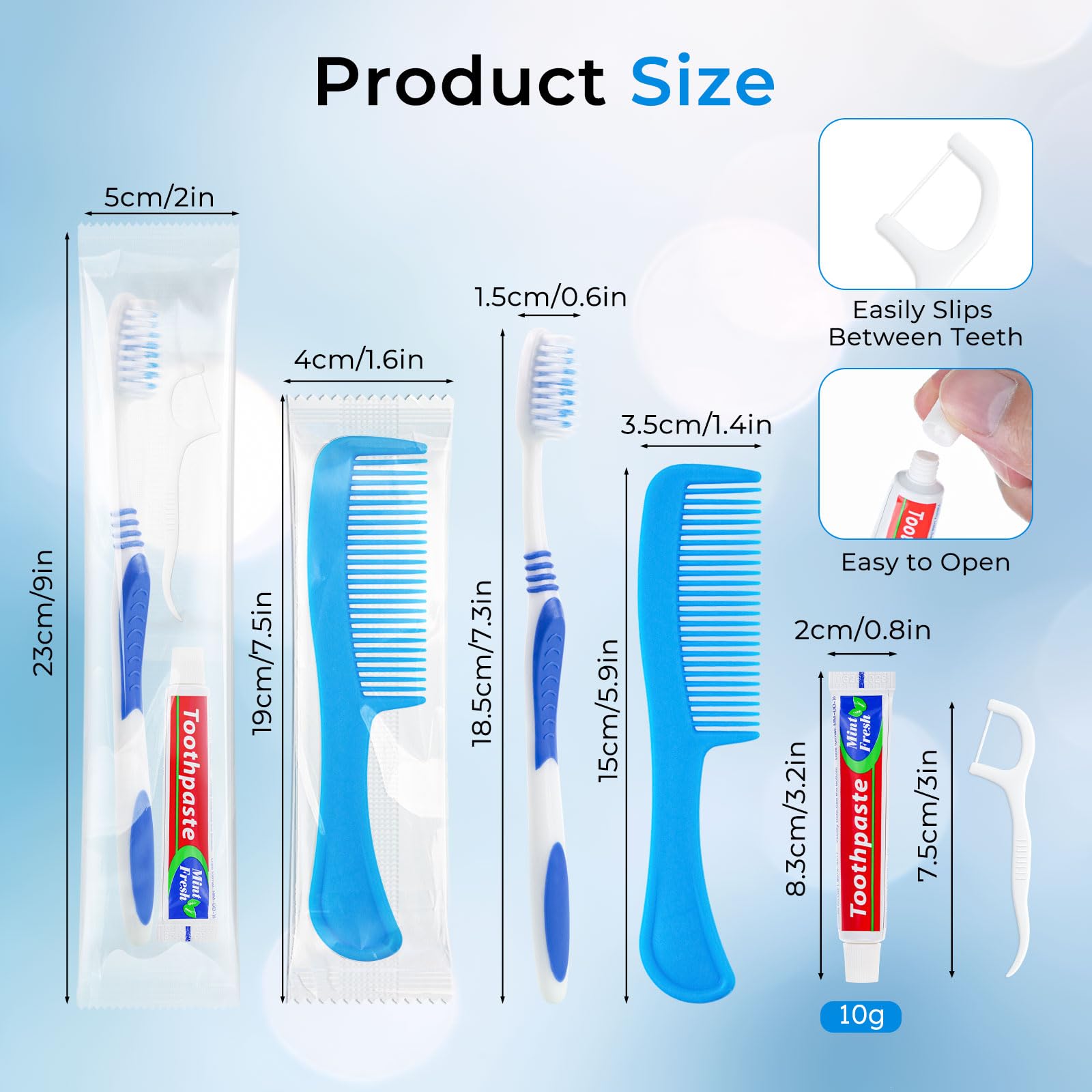 Spazzolini da denti usa e getta da viaggio, con stuzzicadenti e pettine, confezionati singolarmente, con setole morbide, kit igienici per hotel, beneficenza, riparo per senzatetto, in 5