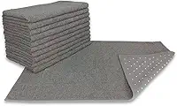 Kit 05 Tapete para Banheiro Atoalhado Felpudo Luxo c/Antiderrapante 550g/m² 45x70cm Padrão Hotel/Pousada - Cinza