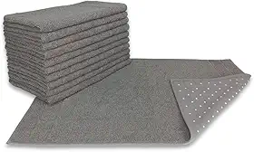 Kit 05 Tapete para Banheiro Atoalhado Felpudo Luxo c/Antiderrapante 550g/m² 45x70cm Padrão Hotel/Pousada - Cinza