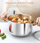 KOCH SYSTEME CS Ensemble d'articles de cuisine en acier inoxydable 10 Pièce, 18/10 Pots en acier inoxydable et ensemble de casseroles avec base à trois couches, poignée de bakélite résistant à la chaleur, kit de cuisine à induction, non-toxic