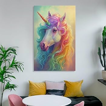 ユニコーン　絵画　壁掛け Amazon.co.jp: 中世フランス美術タペストリー乙女とユニコーン