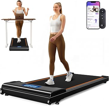 NeoSilent Walking Pad Under Desk Treadmill for Home Office with BLDC Core and Extra-Large Belt, App and Remote Control, Portable and Compact for Small Space