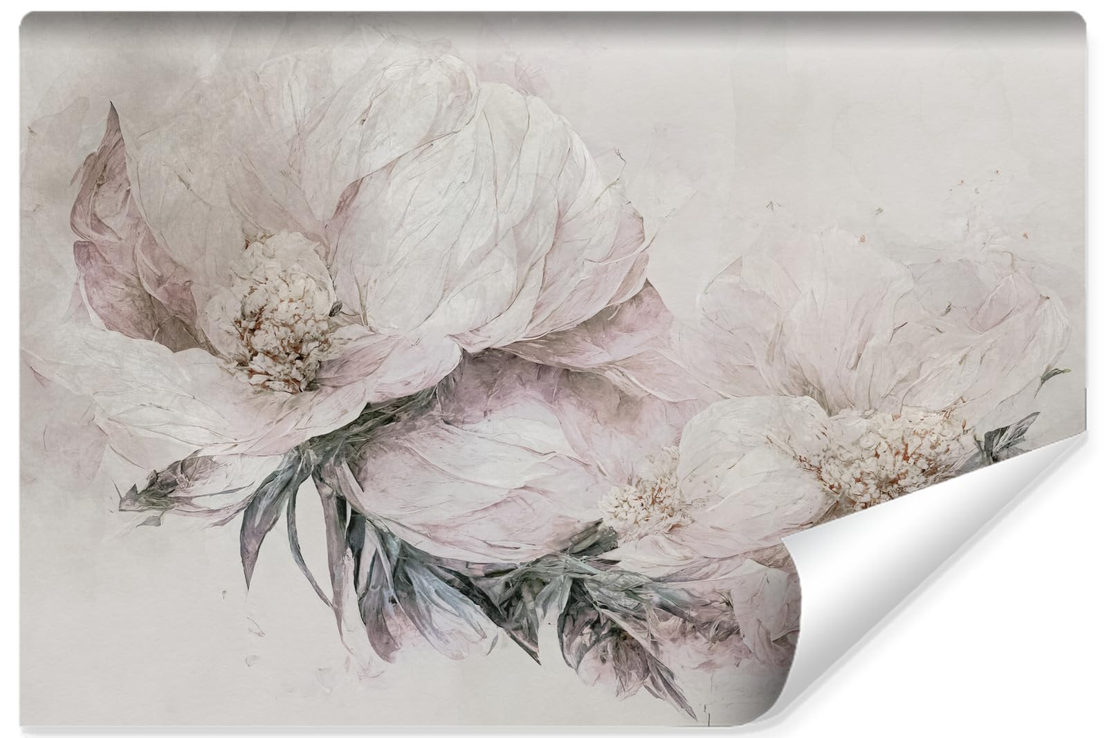 Muralo - Tapeta 3D z włókniny - fototapeta z efektem 3D - tapeta do salonu, sypialni, tapeta ścienna - fototapeta - kwiaty w stylu vintage - szer. 225 cm x wys. 150 cm
