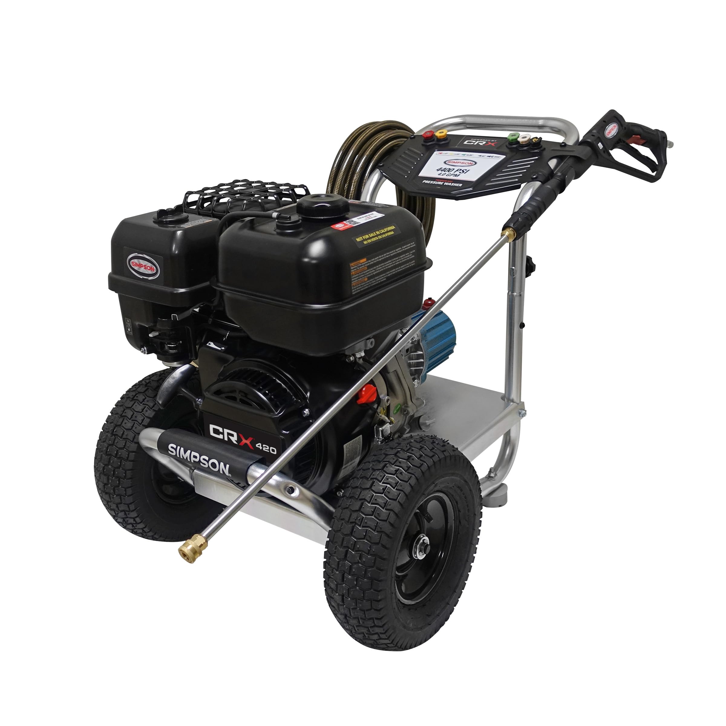 Simpson 4400 PSI Gas Pressure Washer, 4.0 GPM Commercial Power Washer, Cold Water, CRX 420 Engine, 50' Hose, Aluminum Series, 49-State Compliant (ALH4440)