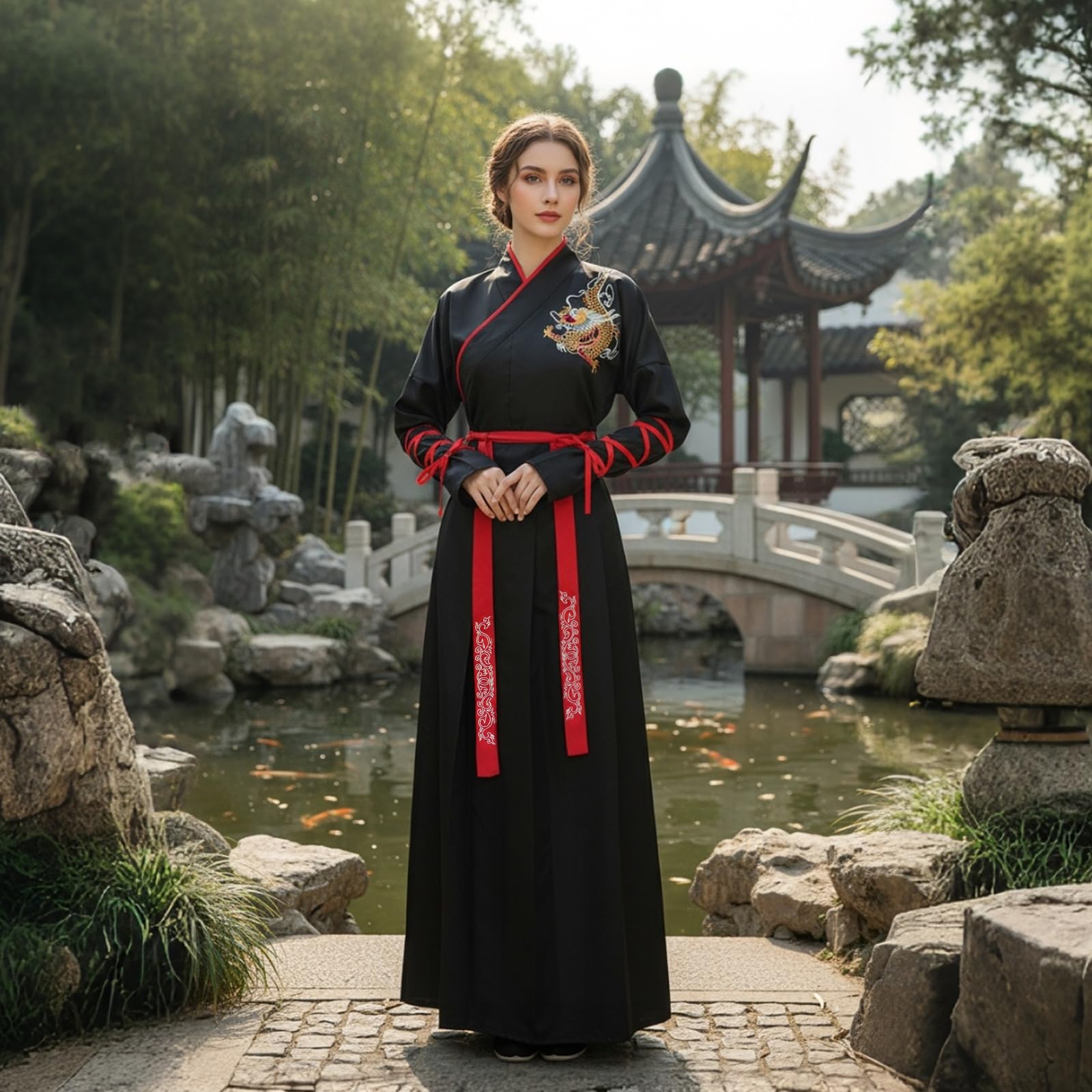 CRFASIBE Women Chinese Hanfu Dress, Traditional Chinese Costume with Accessories Set - Image 3