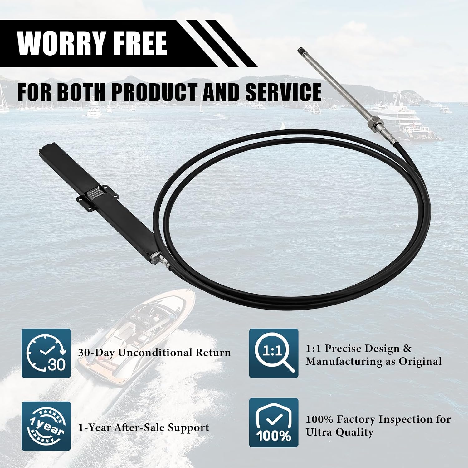 SSC13415 Mechanical Steering Cable 15FT