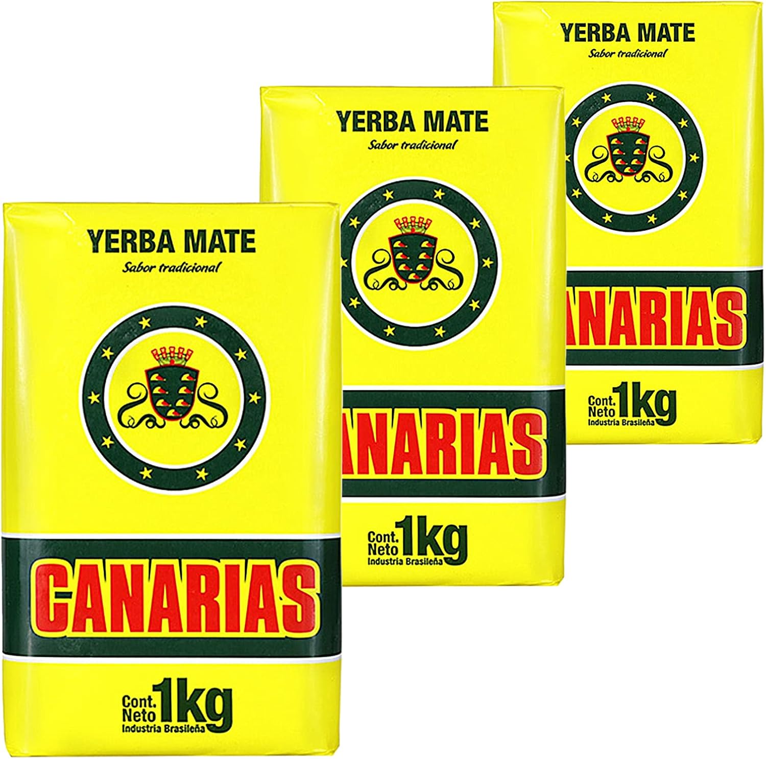 Canarias Yerba Mate Traditional 3 kg 1kg x 3 | Mate tea from Brazil - Maturation time is 12 months | Detox and energy drink