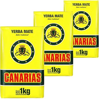 Canarias Yerba Mate Tea Traditional 3 kg 1 kg x 3 + Gift Sample 40 g Rich in Antioxidants and Vitamins Accelerates Metabolism Sugar-Free Uruguay