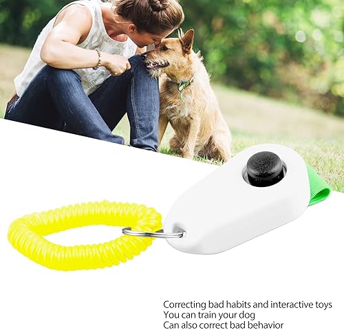 Miniatura 3 de Clicker de entrenamiento para perros, ligero para entrenamiento de mascotas con anillo de dedo y correa de muñeca, clicker para mascotas, gatos,