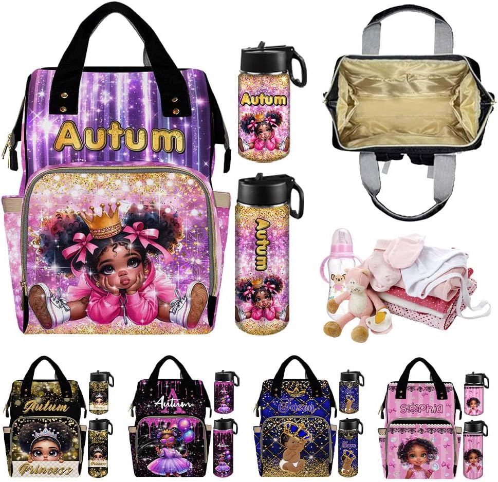 Diaper Bag Custom Name Baseball Ball Sport School Bag Personalized Diaper Bag Backpack with Changing Station Customized Travel Daypack Handbag Shoulder Bags