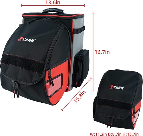 Miniatura 5 de KUNN Mochila de soldadura con bolsa de casco desmontable, mochila de herramientas duradera y cómoda para almacenar y transportar equipos de