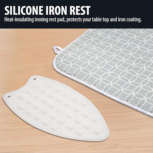 Vista 5 de Seiritex Tapete de planchado, almohadilla de planchar portátil de 39.4 x 18.9 pulgadas, tabla de planchar 5 en 1, manta de hierro de viaje