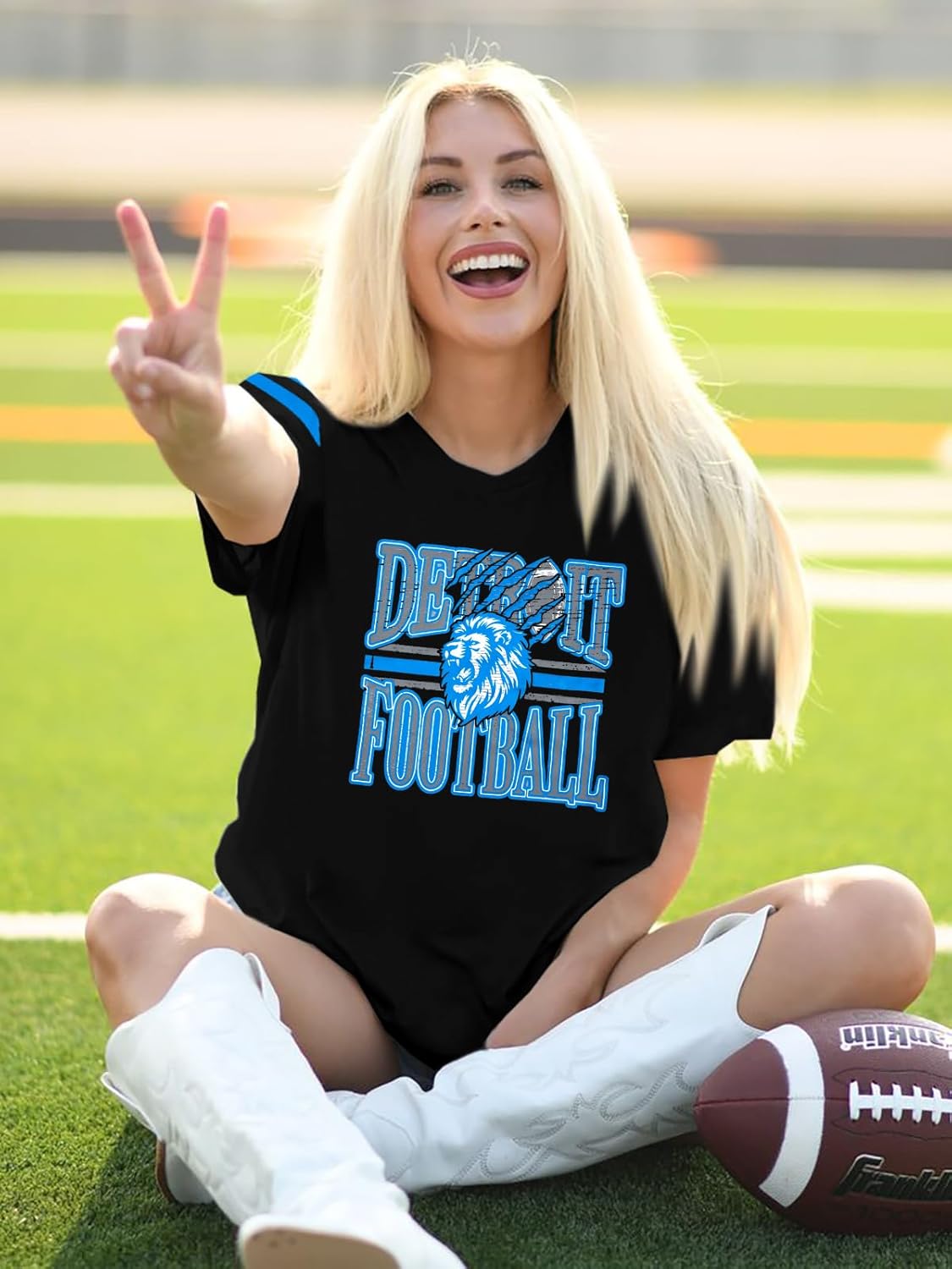 Football Shirt Women Game Day Shirts Football Team Fans Tee Sports Jersey Tops - Image 2