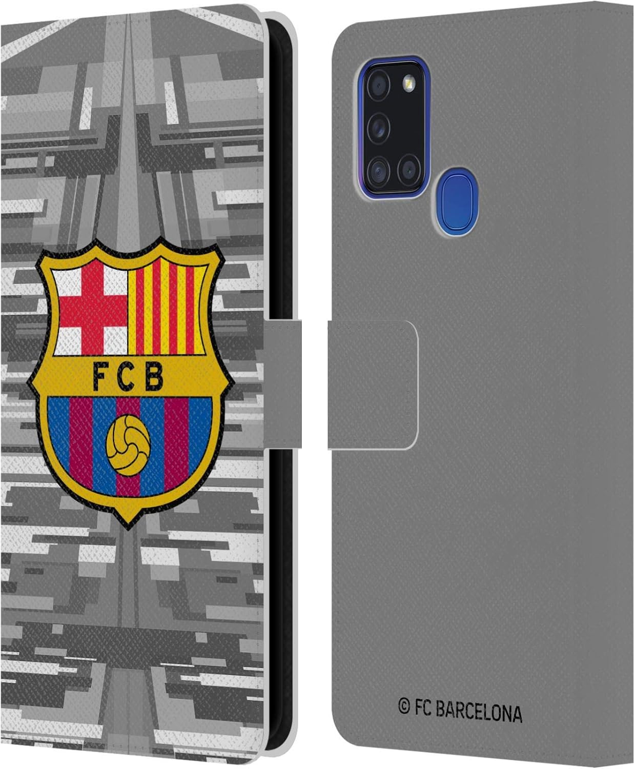 Head Case Designs Officially Licensed FC Barcelona Away 2019/20 Crest Kit Leather Wallet Case Compatible with Samsung Galaxy A21s (2020)