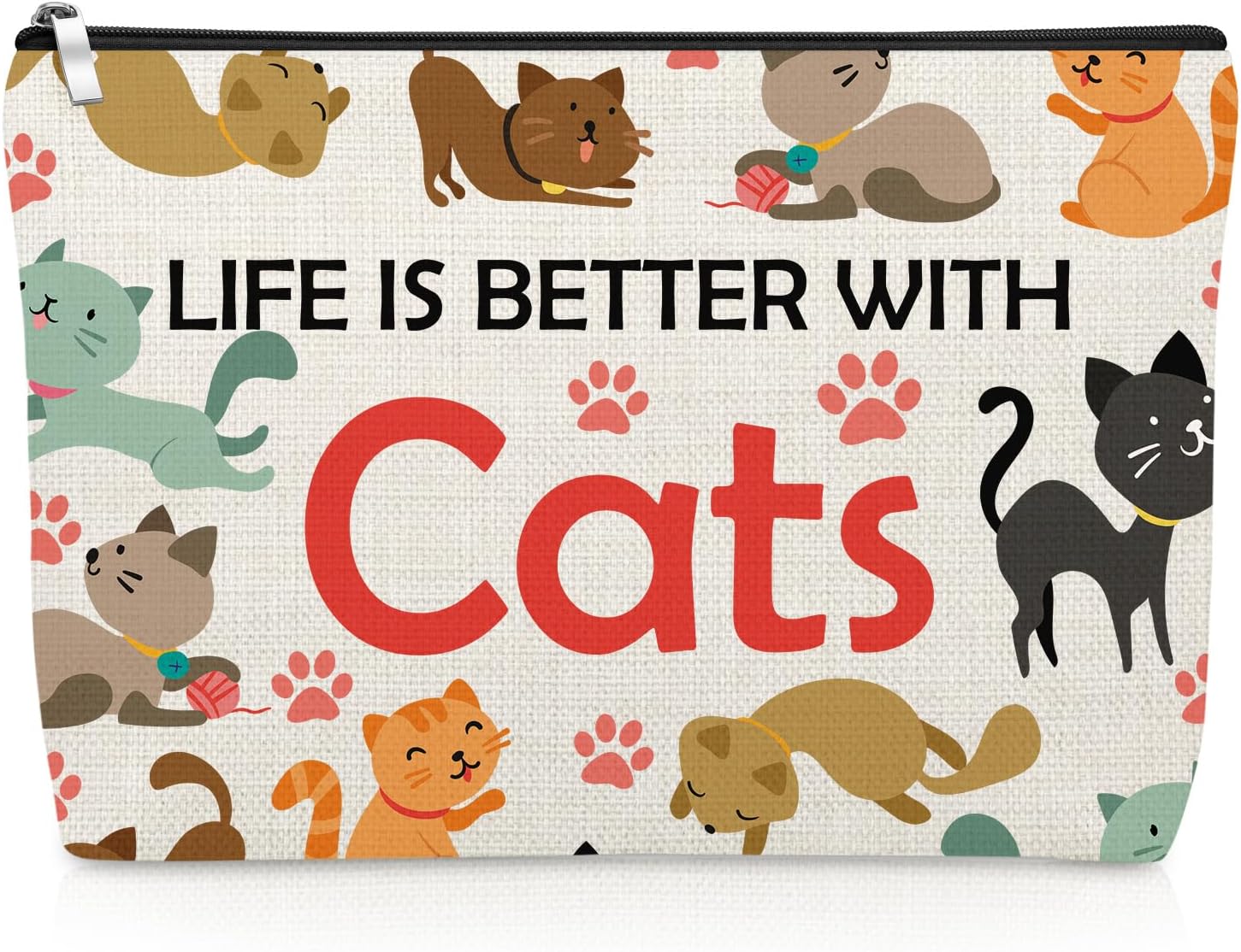 Cat Lover Makeup Bag Pet Mom Gifts for Women Cat Owner Mother Sister Animal Themed Cosmetic Bag Birthday Gift for Animal Lover Christmas Graduation Present for Best Friend Pet Owner Travel Pouch