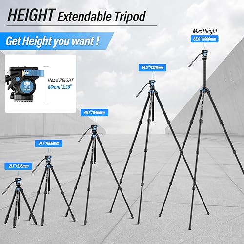 Miniatura 3 de SIRUI AM124 - Trípode de fibra de carbono con columna central triangular, trípode de viaje ligero para cámara, exteriores, 4 secciones, impermeable,