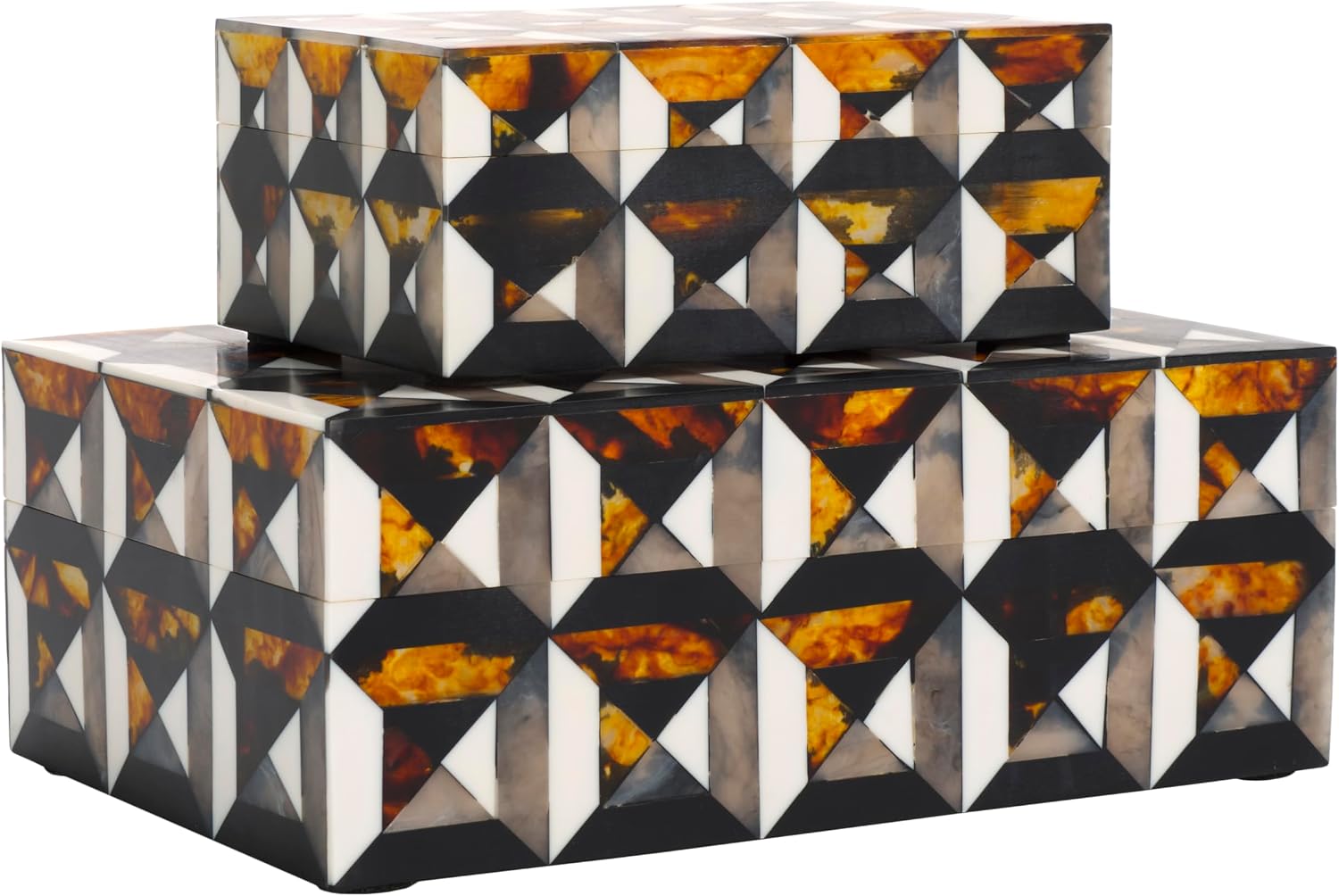 SAFAVIEH Home Collection Ani Ivory & Brown Decor Box Set 2 (Fully Assembled)