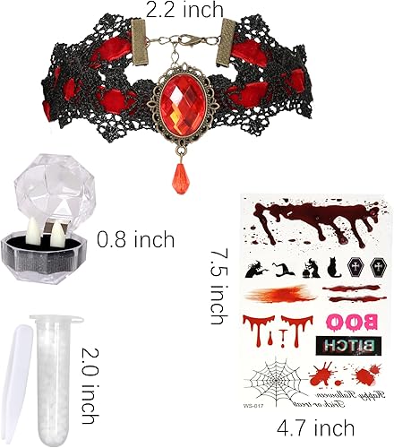 Miniatura 5 de SOOFILM Vampire Costume for Grils and Women, Gothic Vampires Dress Halloween Adult and Kids Vampire Costumes with Accessories