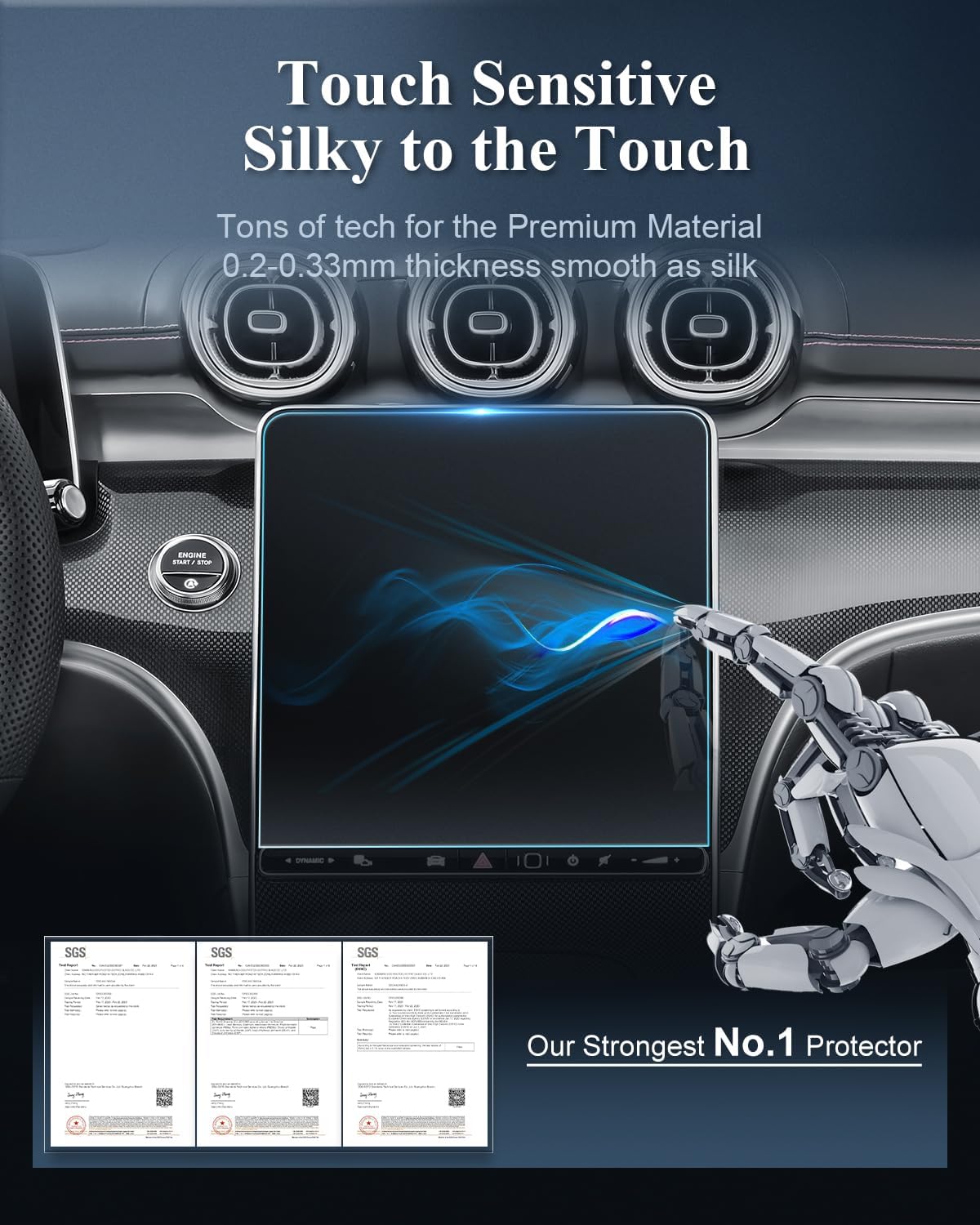 BIBIBO Matte Anti-Glare for Mercedes C300 (2022-2025)/GLC300 (2023-2025) Screen Protector Mercedes 11.9-inch Touchscreen,Tempered Glass 2025 C-Class/GLC-Class/CLE Coupe/SL Accessories