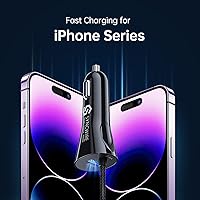 Vista 8 de [Certificado Apple MFi] Syncwire Cargador de coche iPhone 4.8A/24W Cargador rápido de teléfono para coche, encendedor de cigarrillos, adaptador USB