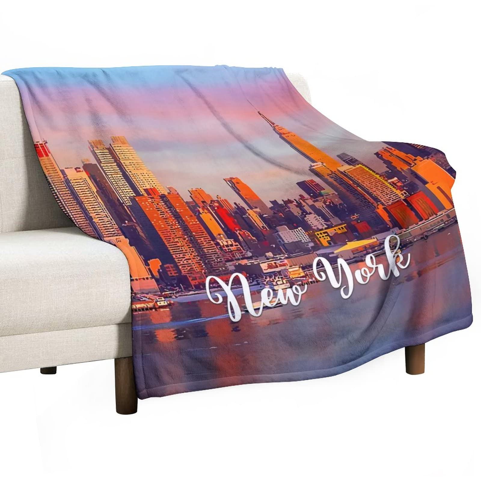 Plaid New York en flanelle le cadeau de Noël idéal pour réchauffer le canapé des enfants