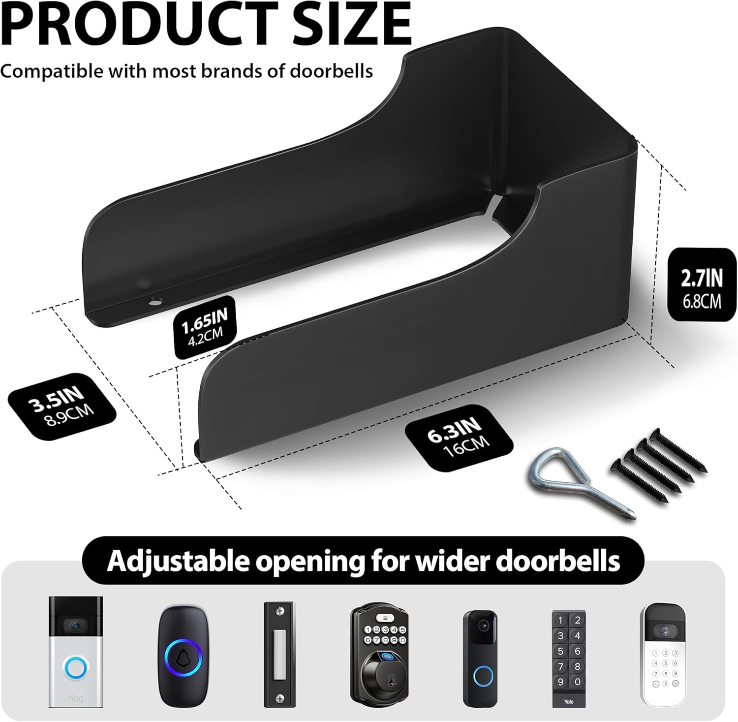 Ring Doorbell Cover Weatherproof, Doorbell Rain Cover for Outside, Doorbell Cover Waterproof, Outdoor Doorbell Protector, Video Doorbell Rain Cover for Google Nest/Blink/Ring Pro/Arlo/Wyze/Reolink