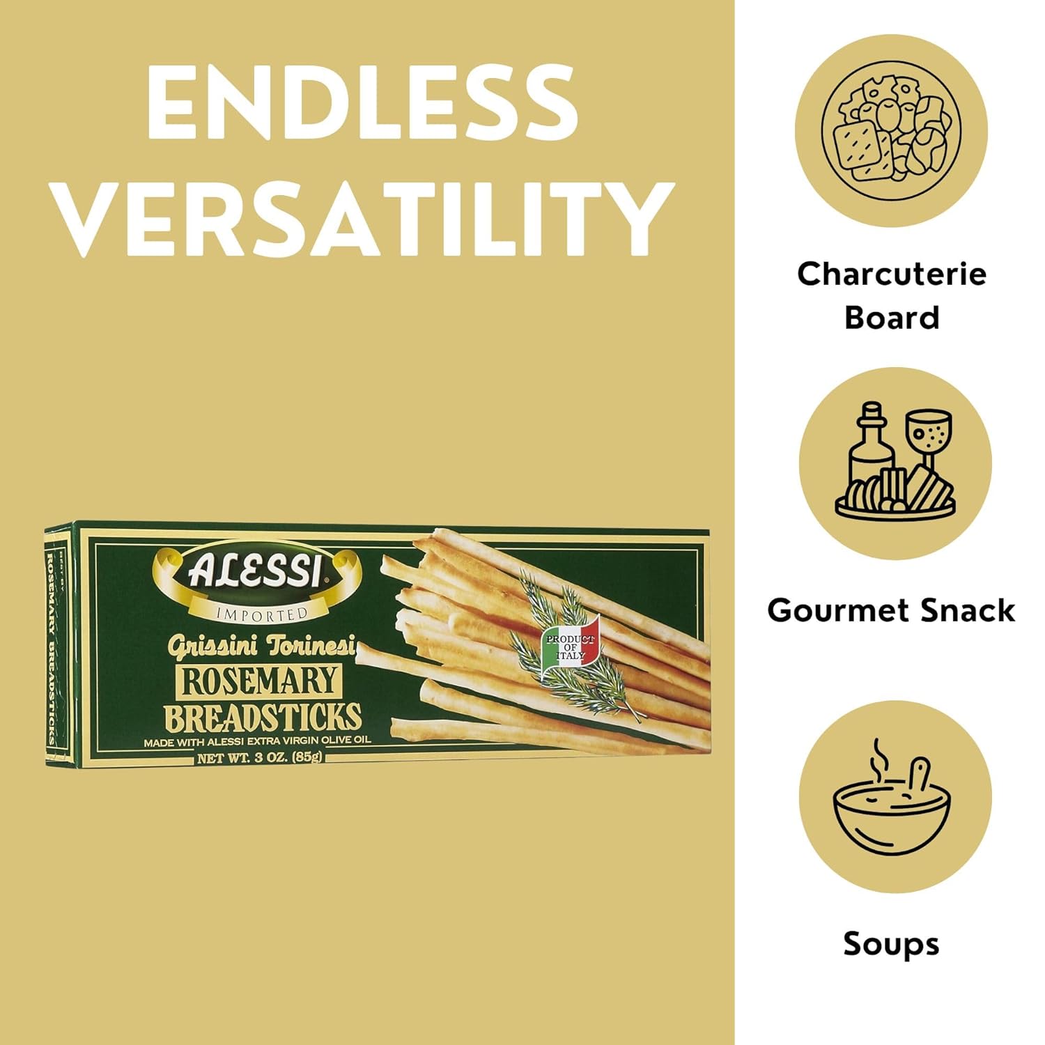 Alessi - Breadsticks Rosemary - Case Of 12 - 3 Oz