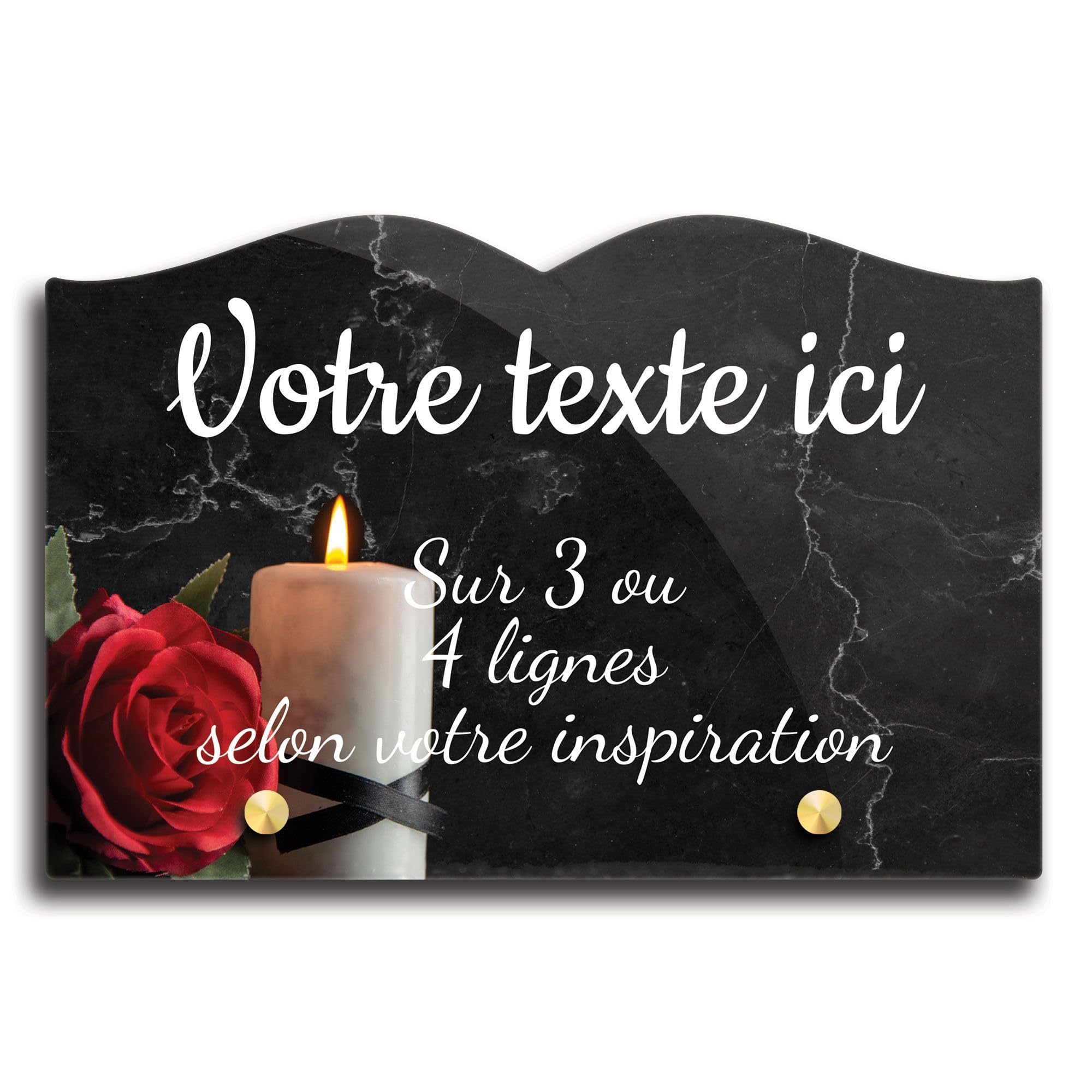 Targa Funeraria Personalizzabile In Plexi Con Rose Rosse, 14x2,2 Cm O 14x3 Cm, Spessore 2,5 Mm, Produzione Francese