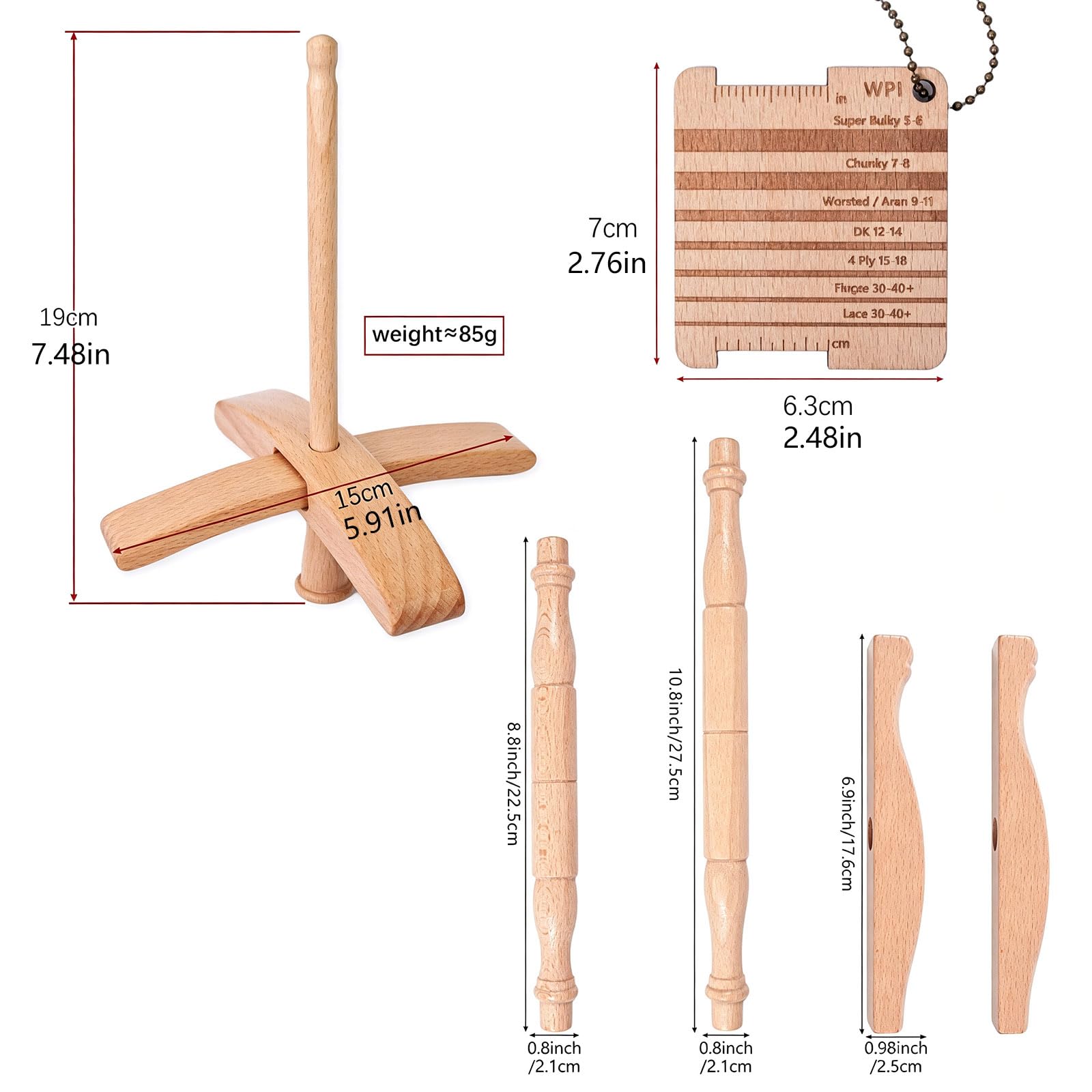 Ergonomischer I förmiger Garnwickler aus Holz