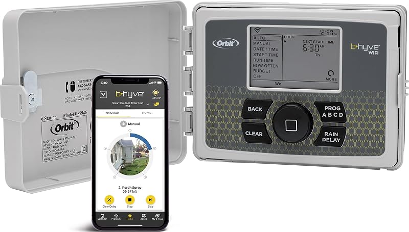 B-hyve Smart Indoor/Outdoor Sprinkler Controller - 12-Zone - App Controlled Smart Controller with Custom Irrigation Schedules - Weatherproof Multi-Zone Sprinkler System - 57950 | App Controlled with Custom Irrigation Schedules, Weatherproof Multi-Zone Sprinkler System for Indoor & Outdoor Use