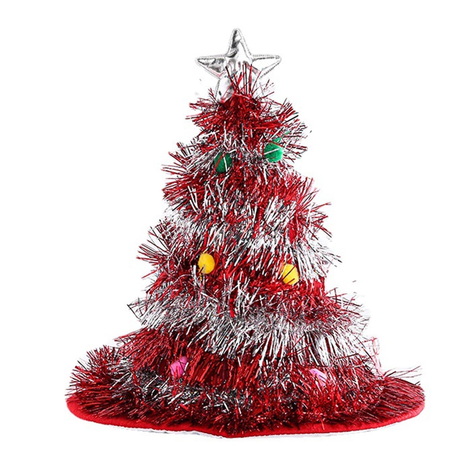 Buxuaaaa Men's Red Tinsels Christmas Tree Santa Multiple Color Adult Warm Christmas Hat For Adult Teens Gift Hats Adults Hats For For Wo For Family