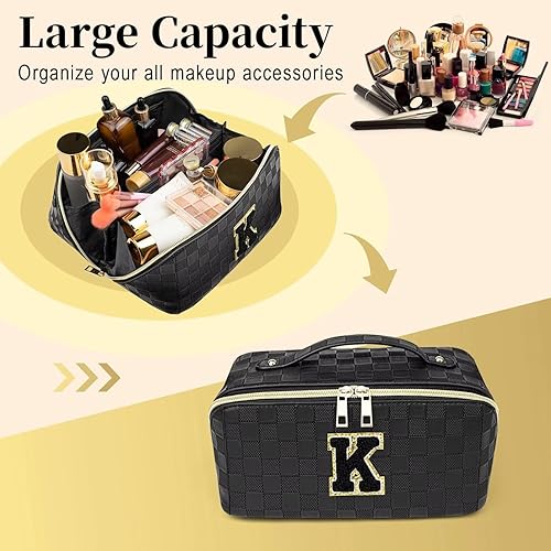 Miniatura 8 de Bolsa de cosméticos a cuadros Bolsa de maquillaje, Rosado, V