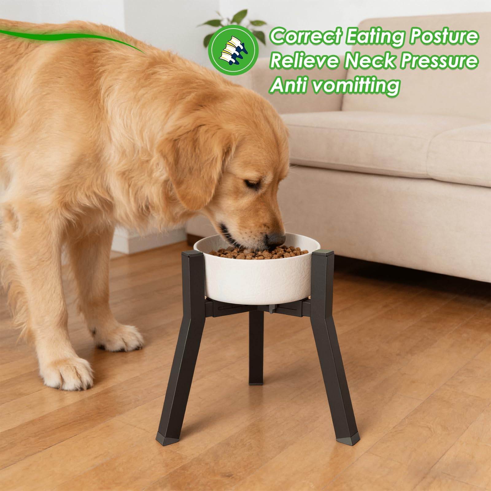 Lot de 2 supports surélevés pour gamelles pour chiens de grande taille, largeur réglable de 17,8 à 27 cm, support surélevé pour gamelle d'eau (bol non inclus)
