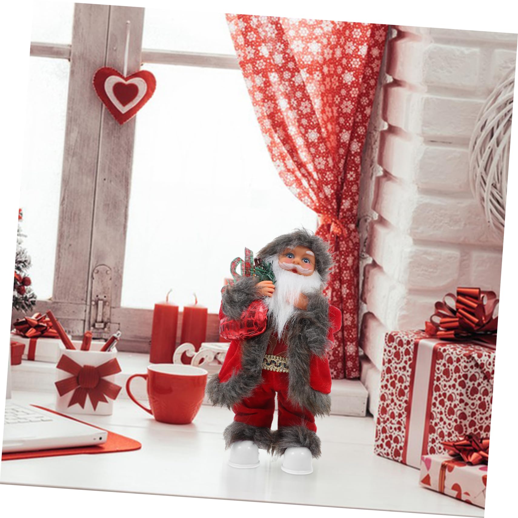 Statuina Di Babbo Natale Di Natale Elettrica in Piedi Ornamento Da Tavolo Decorazione Natalizia Per Casa