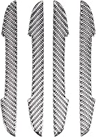 Vista 5 de 4 piezas de protector de borde de puerta universal de fibra de carbono real con textura tejida de sarga de 2 mm, protector antiarañazos para pintar