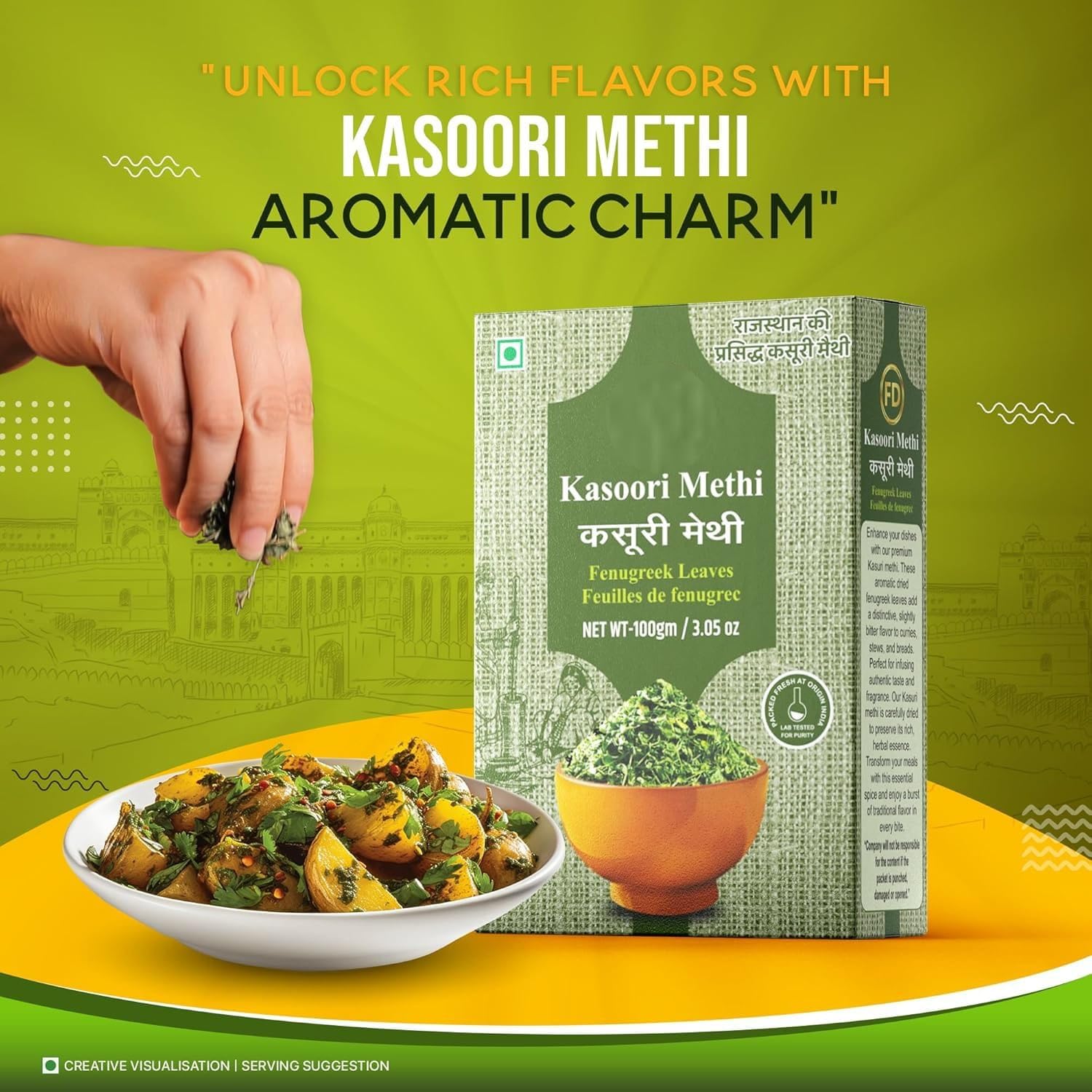 Whole Fenugreek (Kasuri Methi) - 100g,Enhance Flavor & Boost Health,Aromatic & Flavorful