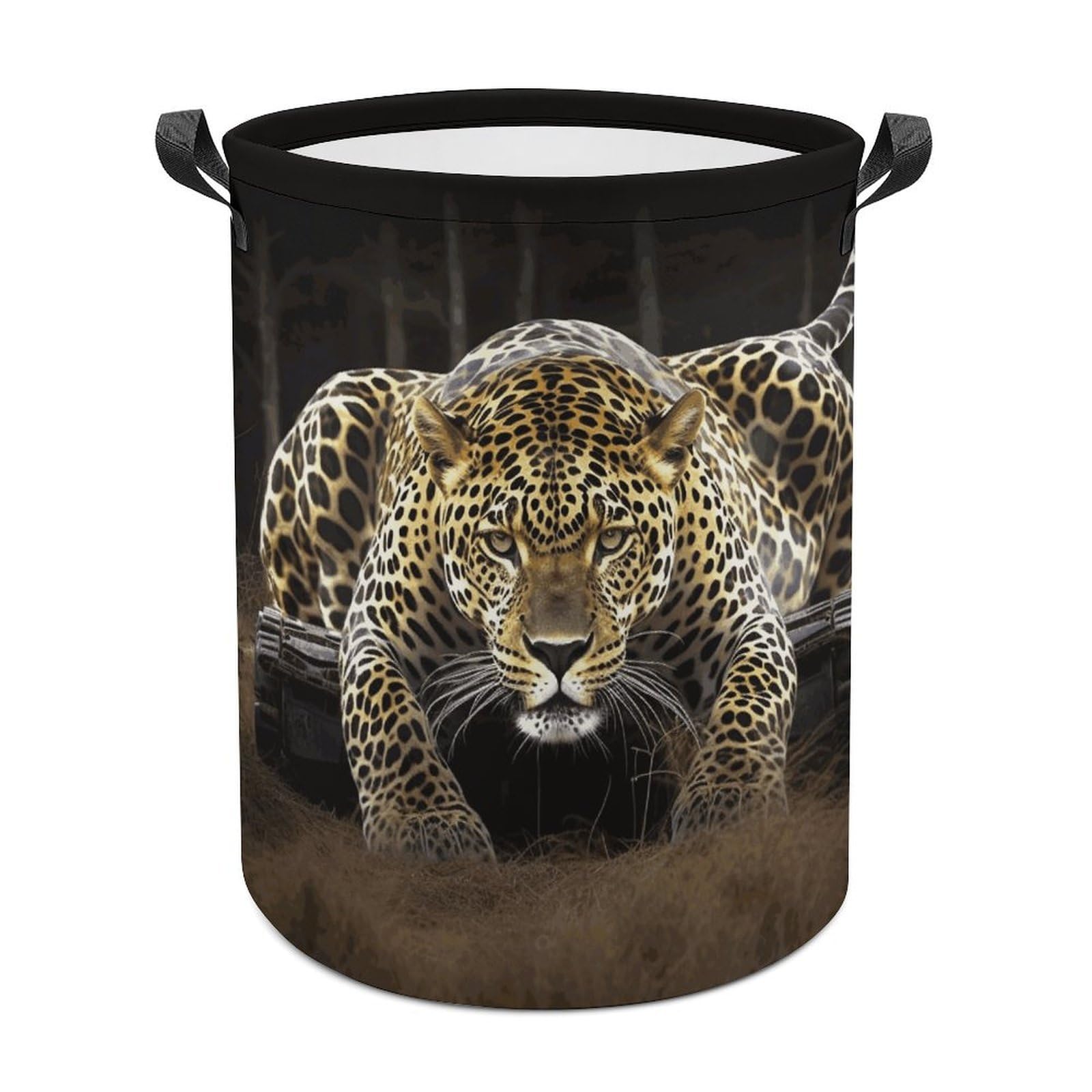 Leopard2 Laundry Basket Freestanding Waterproof Laundry Hamper Collapsible Tall Clothes Hamper with Reinforced Handles Waterproof Laundry Bag for Dorm Bathroom Home 44x44cm