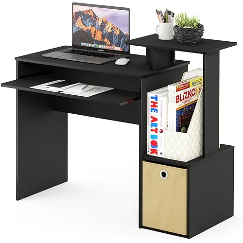 Furinno Econ Multipurpose Home Office Computer Writing Desk, Black/Brown