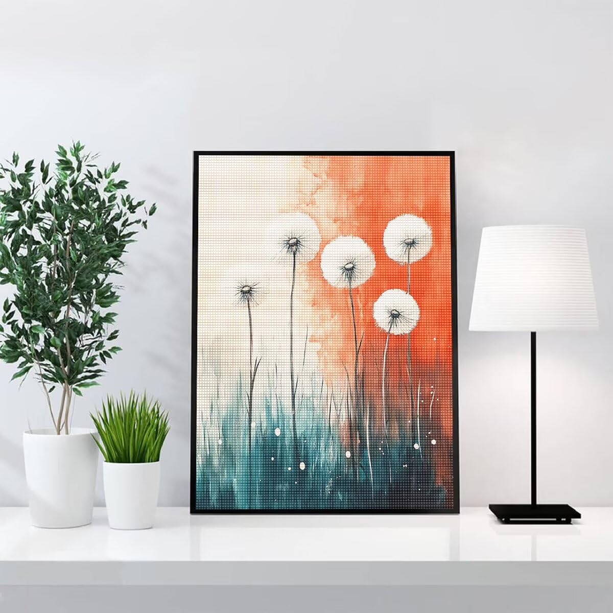 Diamond Painting Kit Completo, Diamond Painting Astratto, 5D Pittura Diamante Kit Manualidades Adultos DIY Diamantini Crystal Art Disegni Ricamo a Punto Croce Artigianale,60x90cm Dente Di Leone j0-609