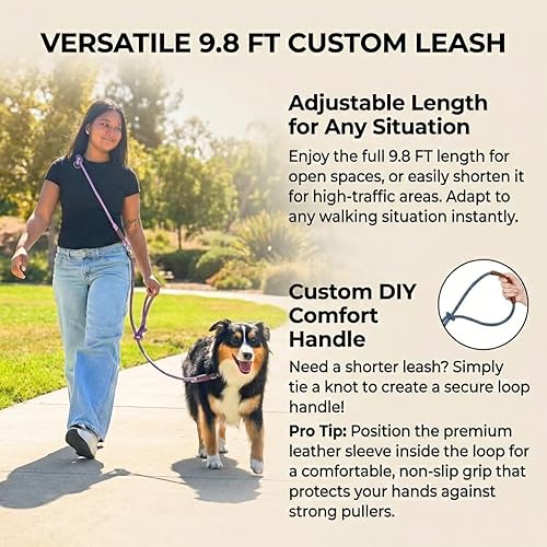 Miniatura 5 de Tails & Tales Correa de perro manos libres para caminar, correr, entrenar, correa ajustable de hasta 9.8 pies, perros de hasta 125 libras, cuerpo