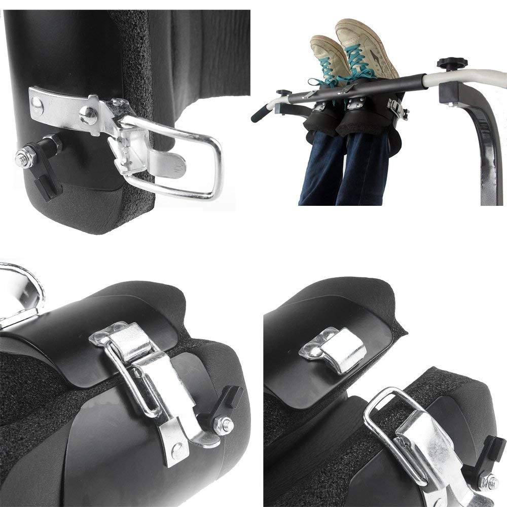 Vinteky Botas de Inversión Anti-Gravedad para Ejercicio Steel Gravity Boots Aparato de Inversión con Cierre de Seguridad Gravedad Trainer, Negro