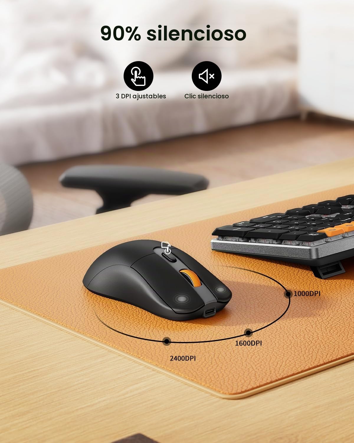 ProtoArc KM310 Dual Mode 2.4G + Kit de teclado mecánico y mouse Bluetooth, color negro